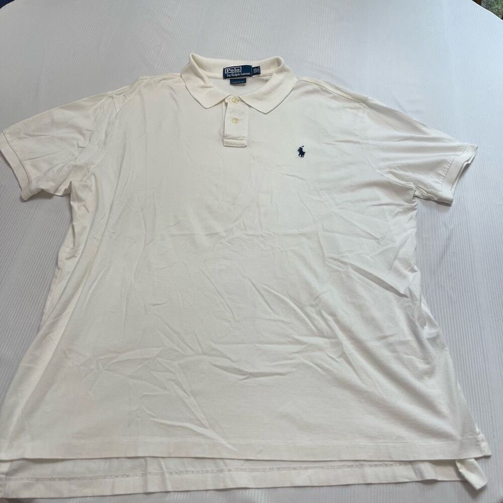 Polo By Ralph Lauren VTG Custom Fit White Short Sleeve Polo Shirt Size XXL